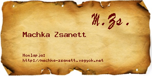 Machka Zsanett névjegykártya